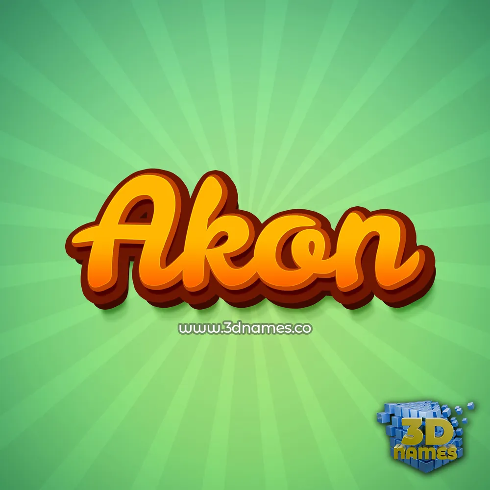 akon in Green Rays style - 3D name wallpaper