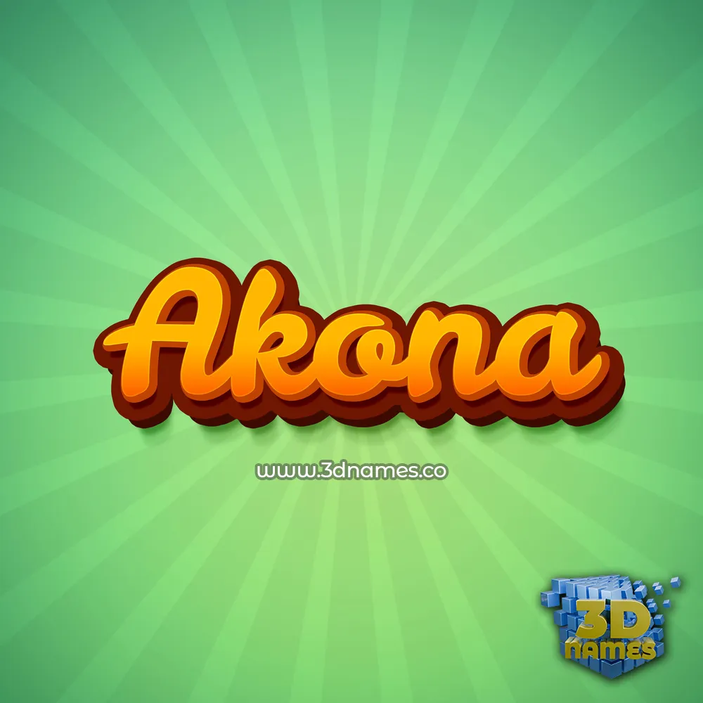 akona in Green Rays style - 3D name wallpaper