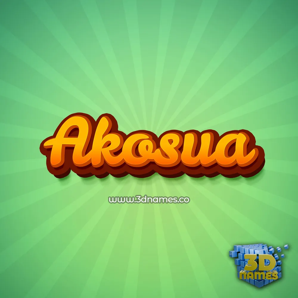 akosua in Green Rays style - 3D name wallpaper
