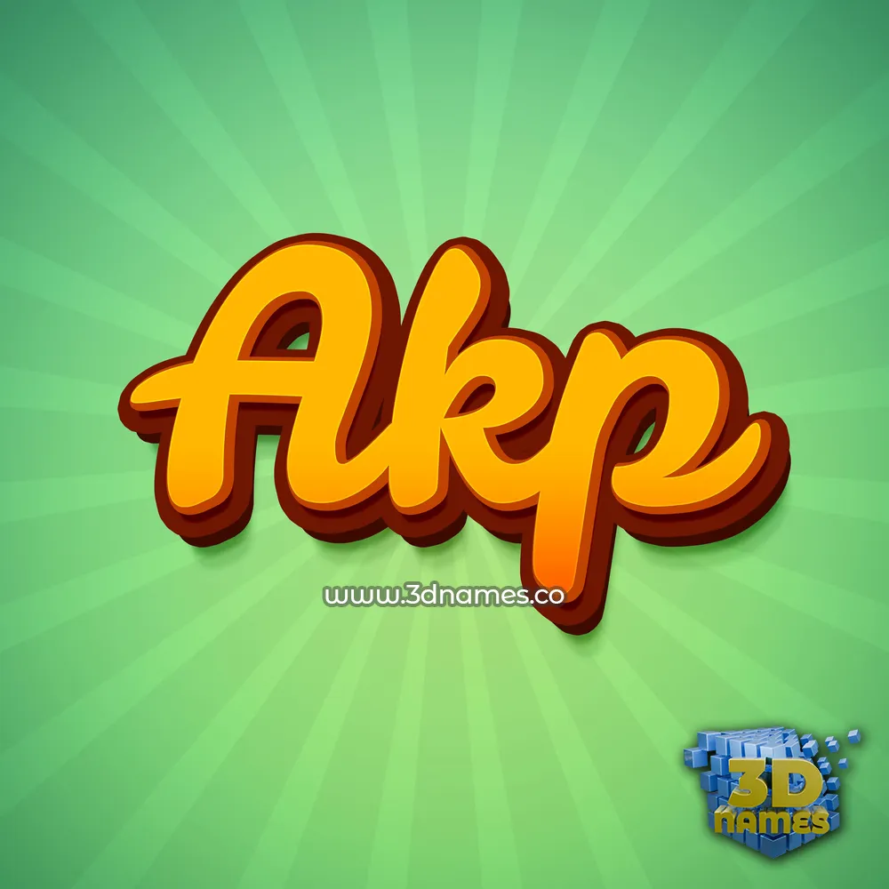 akp in Green Rays style - 3D name wallpaper