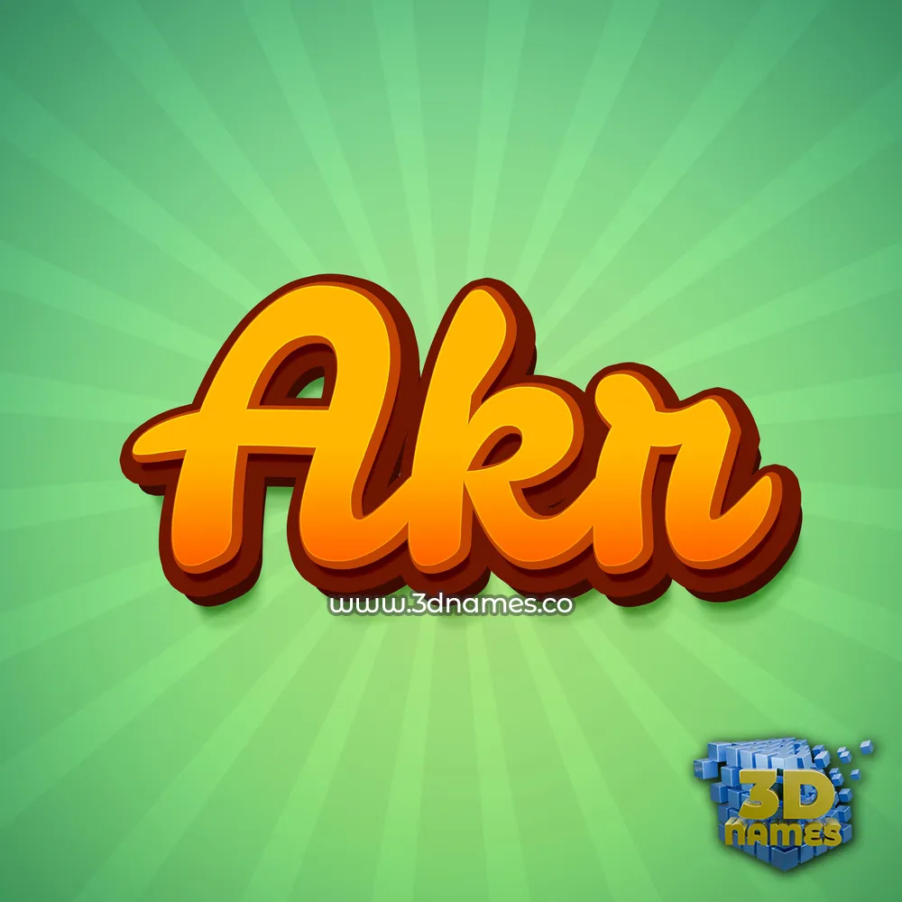 akr in Green Rays style - 3D name wallpaper