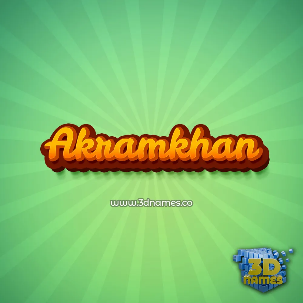 akramkhan in Green Rays style - 3D name wallpaper