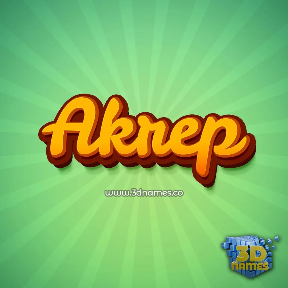 akrep in Green Rays style - 3D name wallpaper