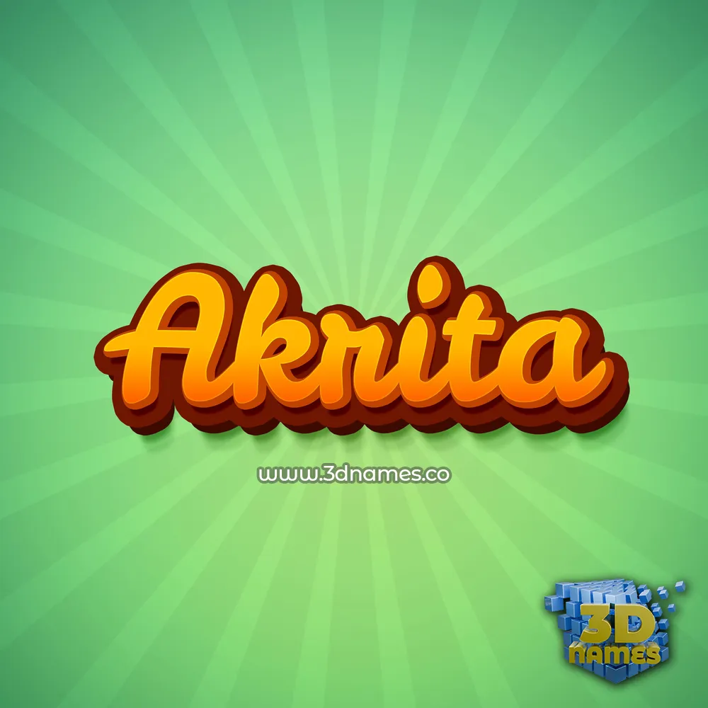 akrita in Green Rays style - 3D name wallpaper