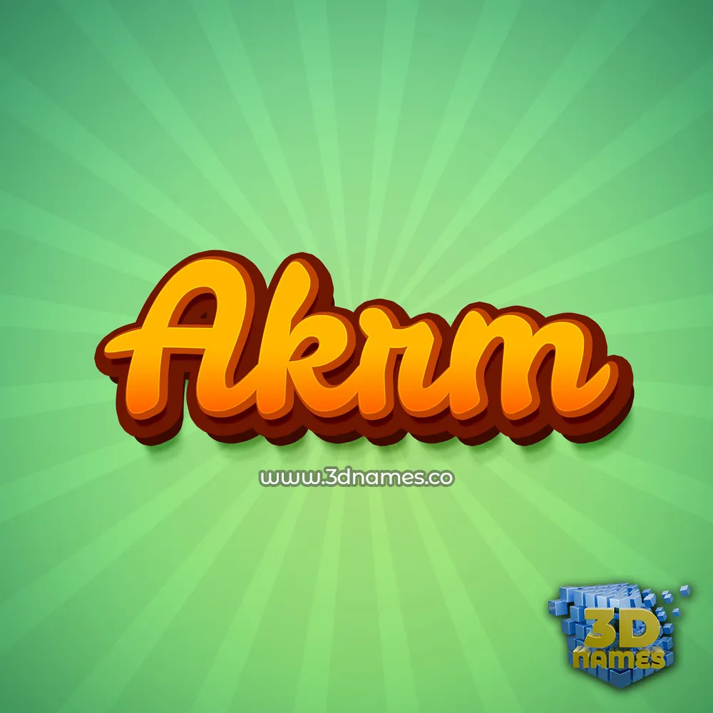 akrm in Green Rays style - 3D name wallpaper