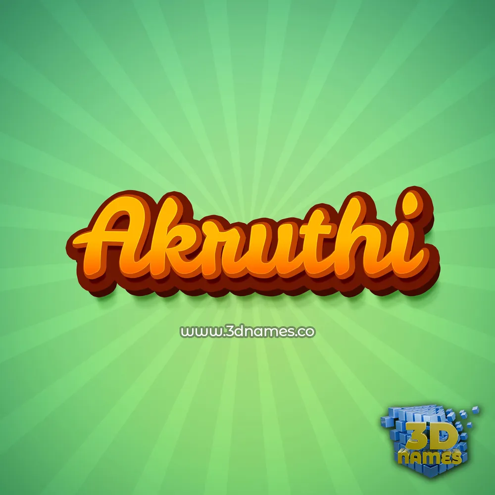 akruthi in Green Rays style - 3D name wallpaper