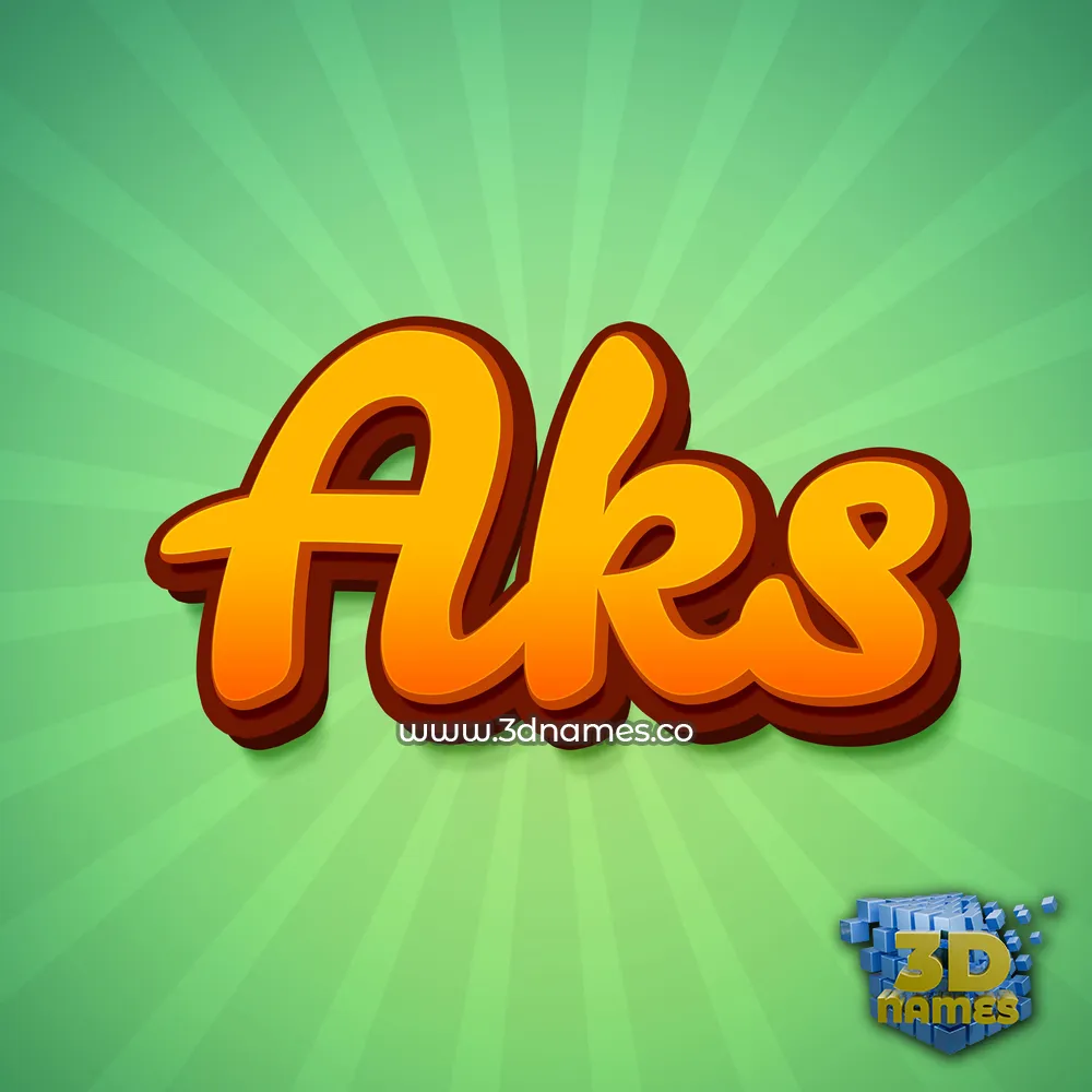 aks in Green Rays style - 3D name wallpaper