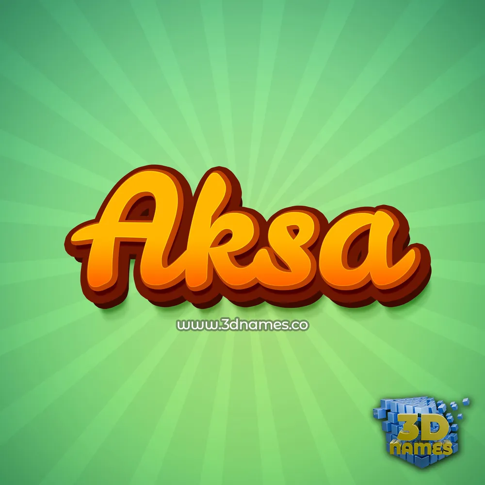 aksa in Green Rays style - 3D name wallpaper