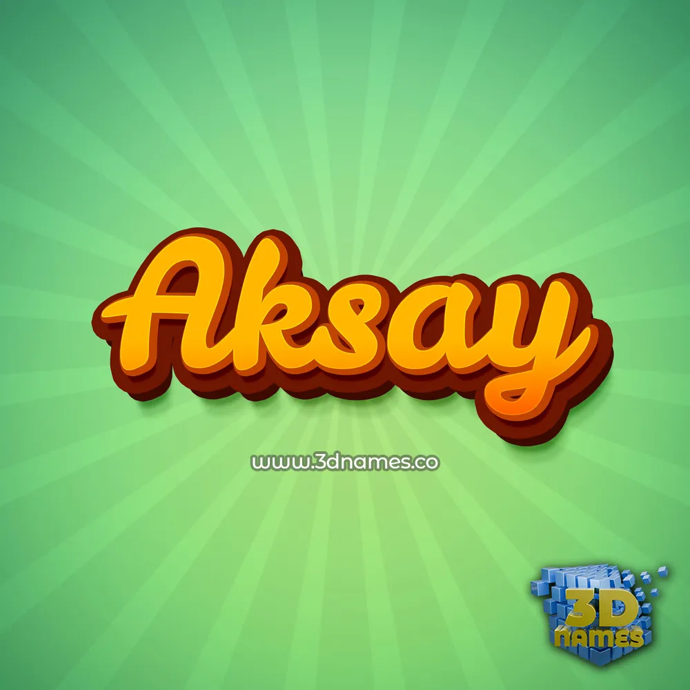 aksay in Green Rays style - 3D name wallpaper
