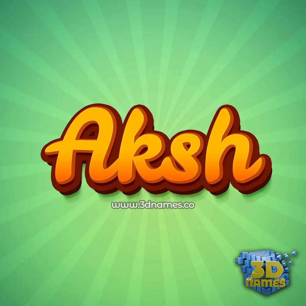 aksh in Green Rays style - 3D name wallpaper