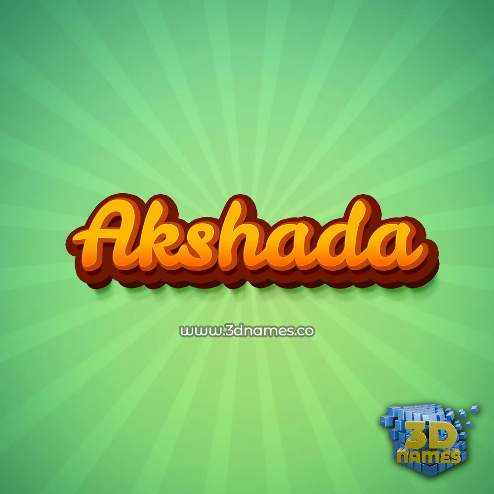 akshada in Green Rays style - 3D name wallpaper