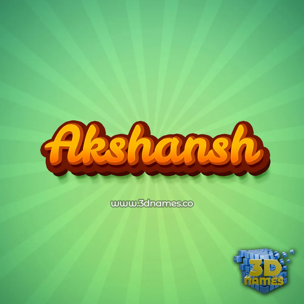 akshansh in Green Rays style - 3D name wallpaper