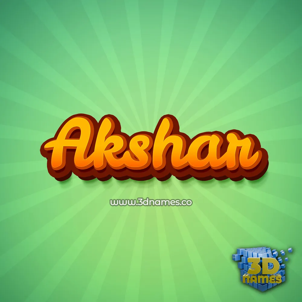 akshar in Green Rays style - 3D name wallpaper