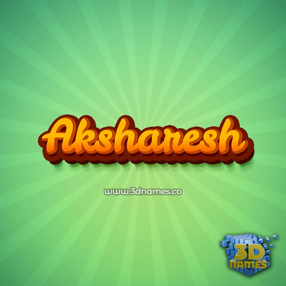 aksharesh in Green Rays style - 3D name wallpaper