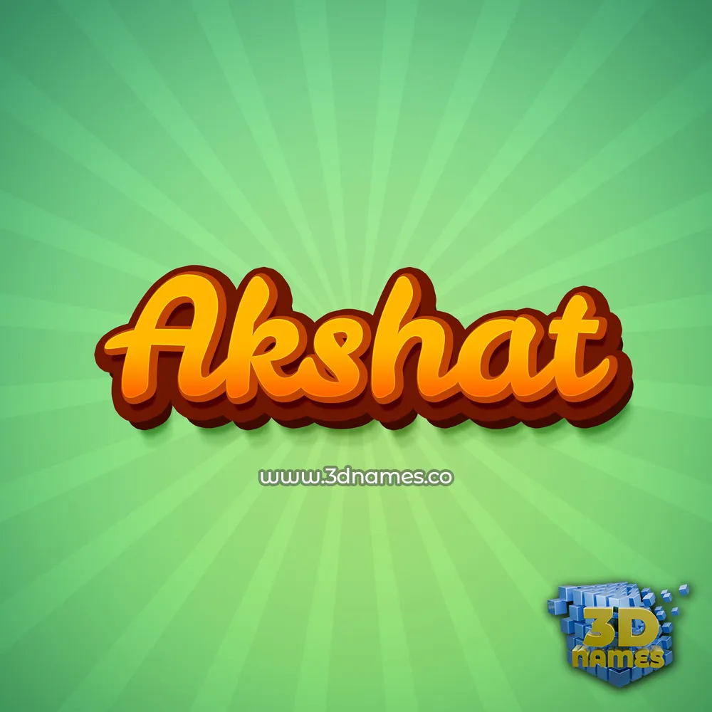 akshat in Green Rays style - 3D name wallpaper