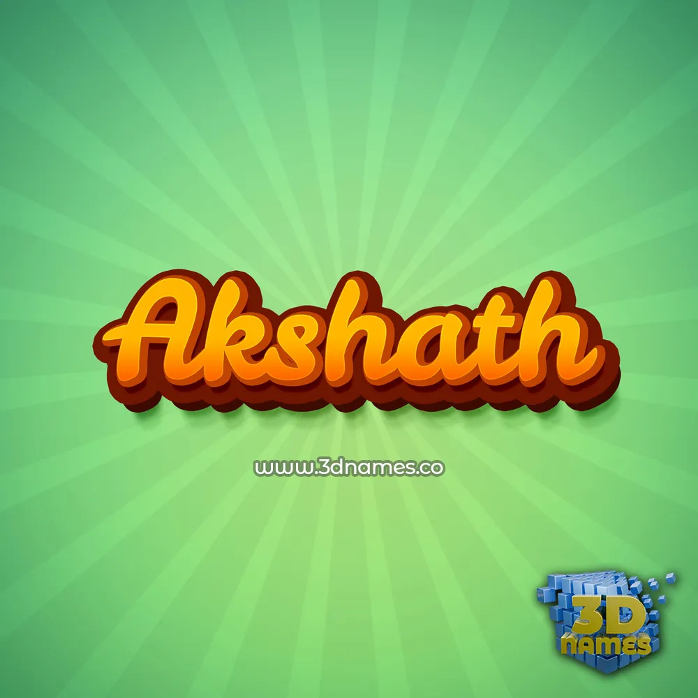 akshath in Green Rays style - 3D name wallpaper