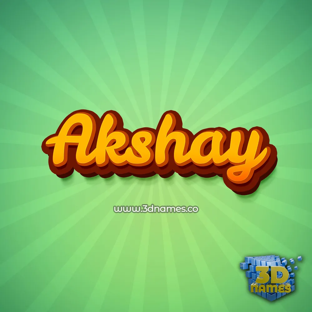 akshay in Green Rays style - 3D name wallpaper