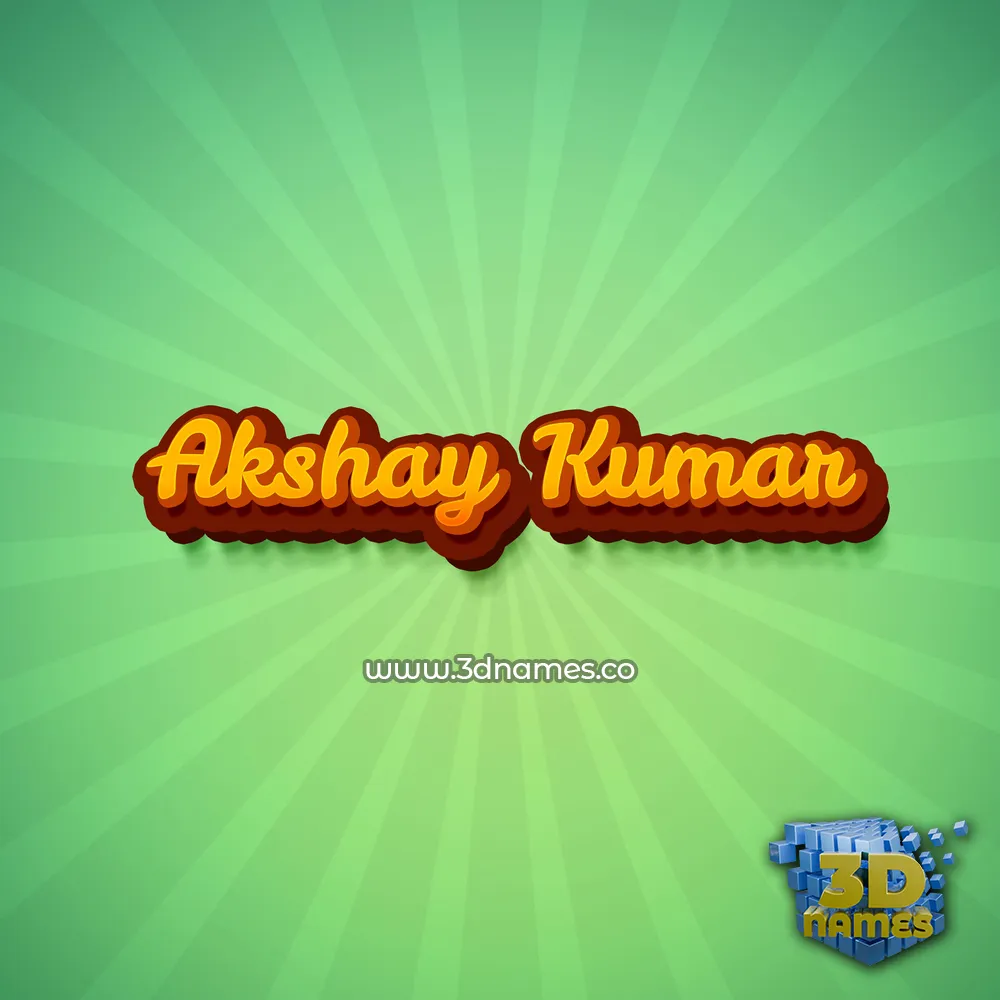 akshay kumar in Green Rays style - 3D name wallpaper