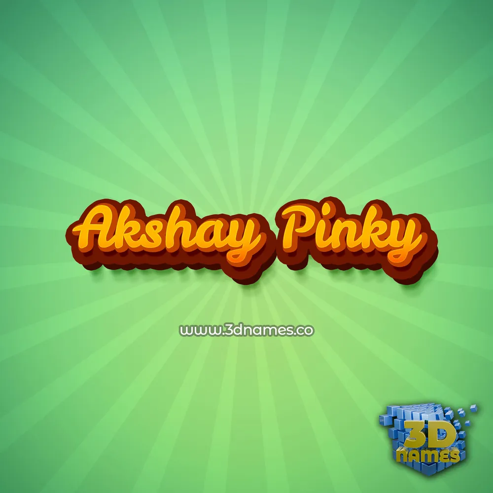 akshay pinky in Green Rays style - 3D name wallpaper