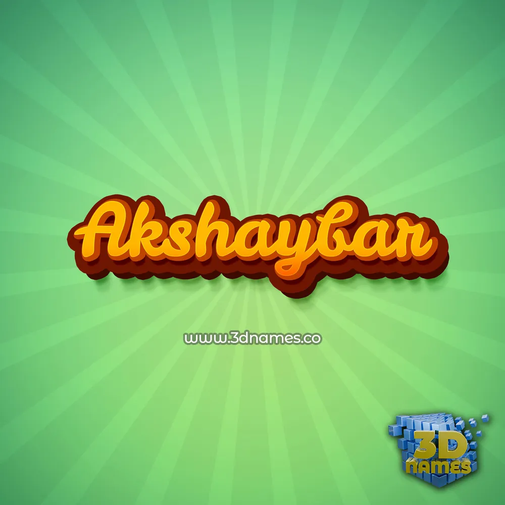 akshaybar in Green Rays style - 3D name wallpaper