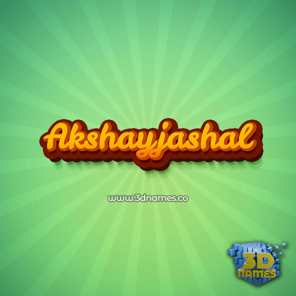 akshayjashal in Green Rays style - 3D name wallpaper