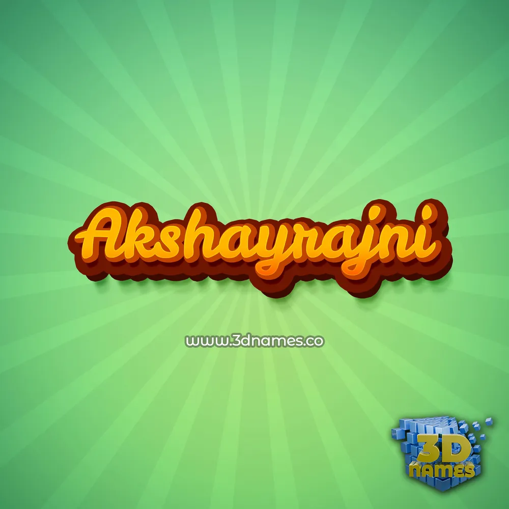 akshayrajni in Green Rays style - 3D name wallpaper