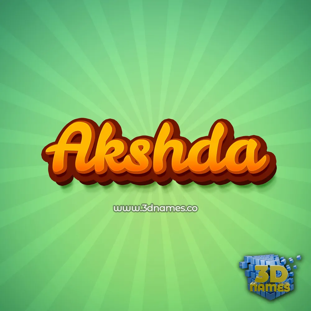 akshda in Green Rays style - 3D name wallpaper