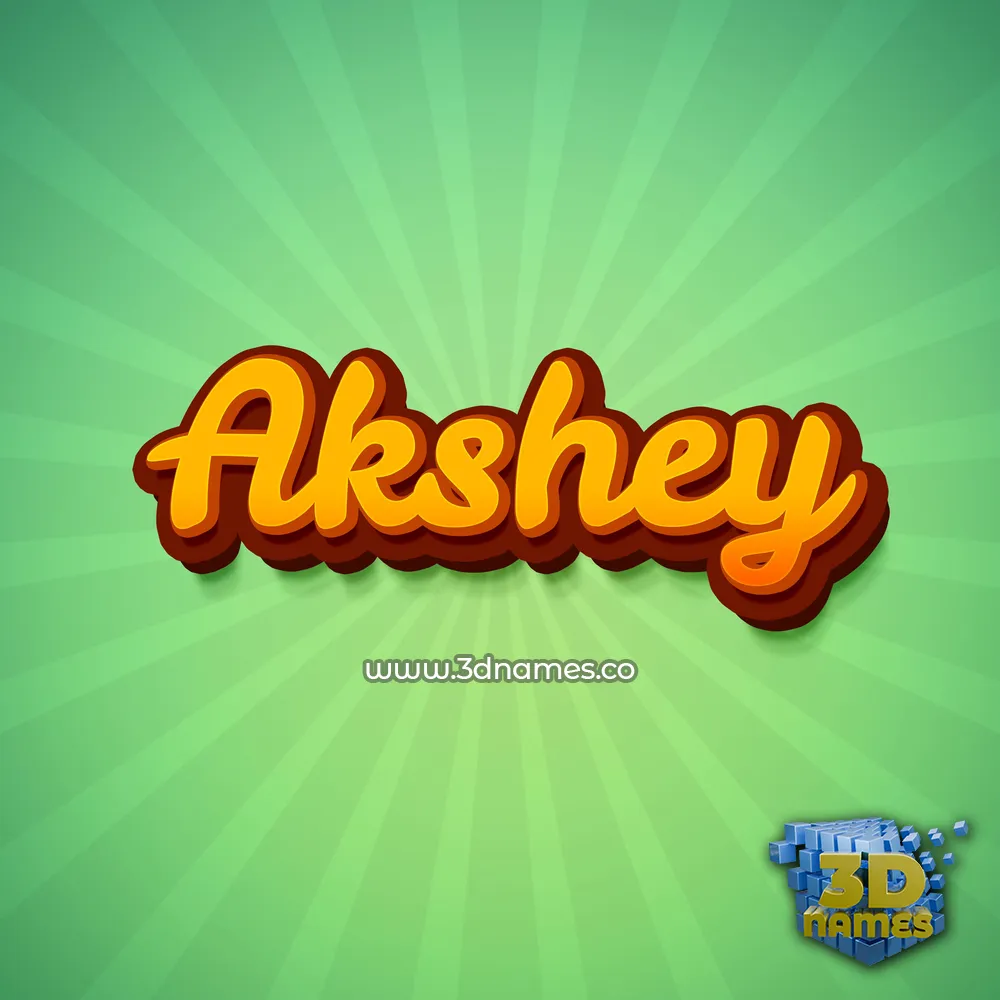 akshey in Green Rays style - 3D name wallpaper