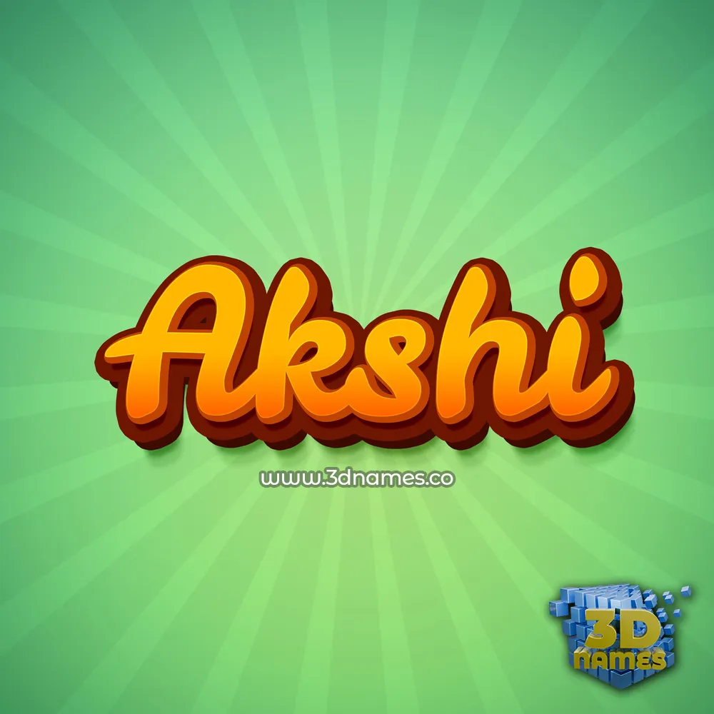 akshi in Green Rays style - 3D name wallpaper