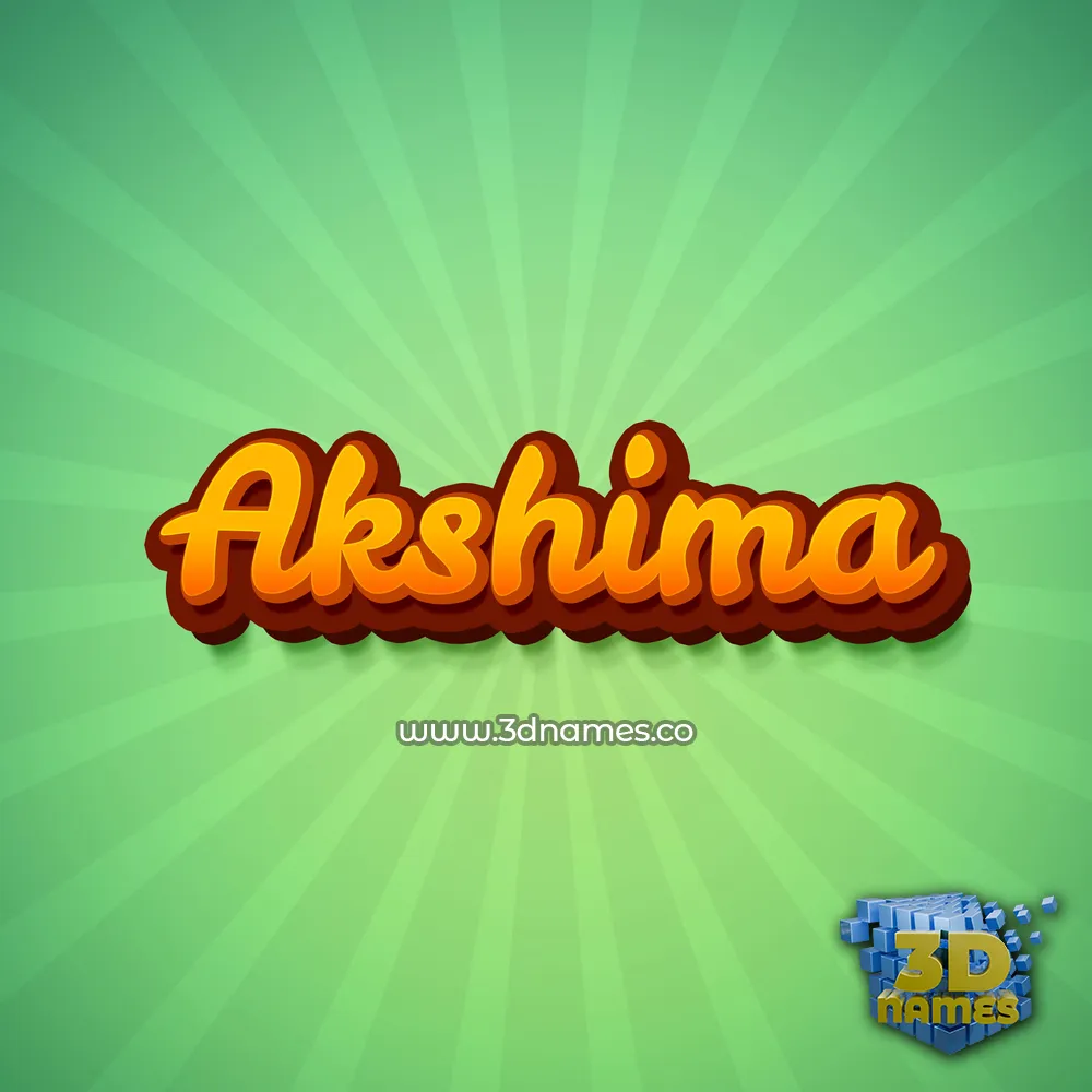 akshima in Green Rays style - 3D name wallpaper