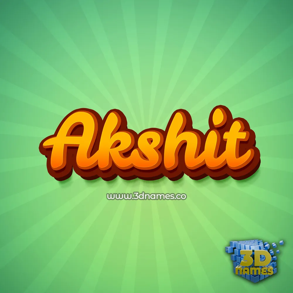 akshit in Green Rays style - 3D name wallpaper