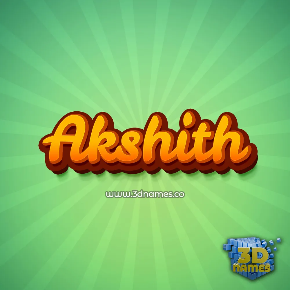 akshith in Green Rays style - 3D name wallpaper