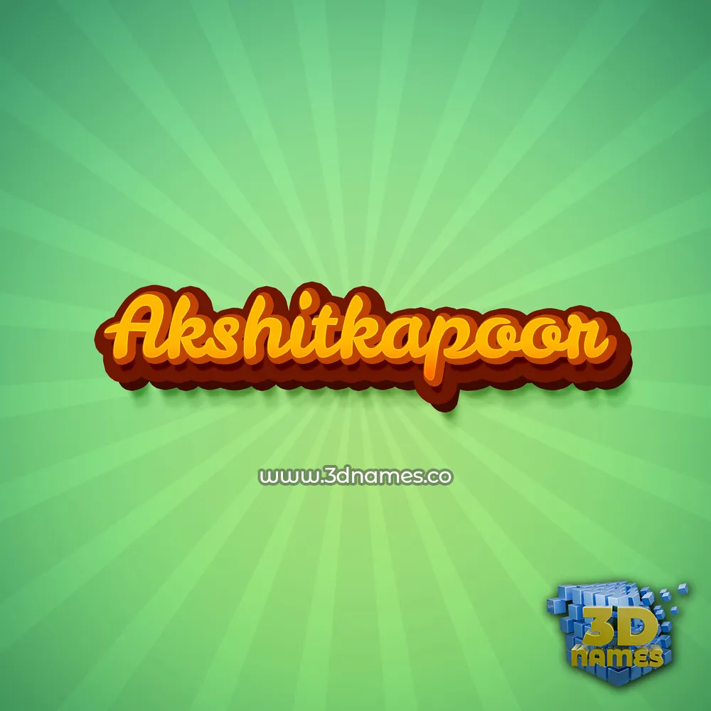akshitkapoor in Green Rays style - 3D name wallpaper