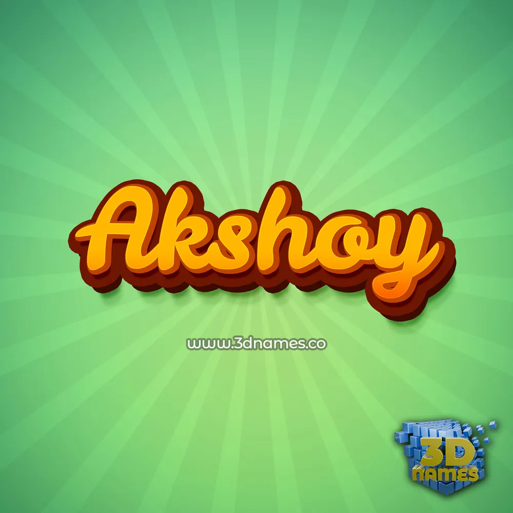 akshoy in Green Rays style - 3D name wallpaper