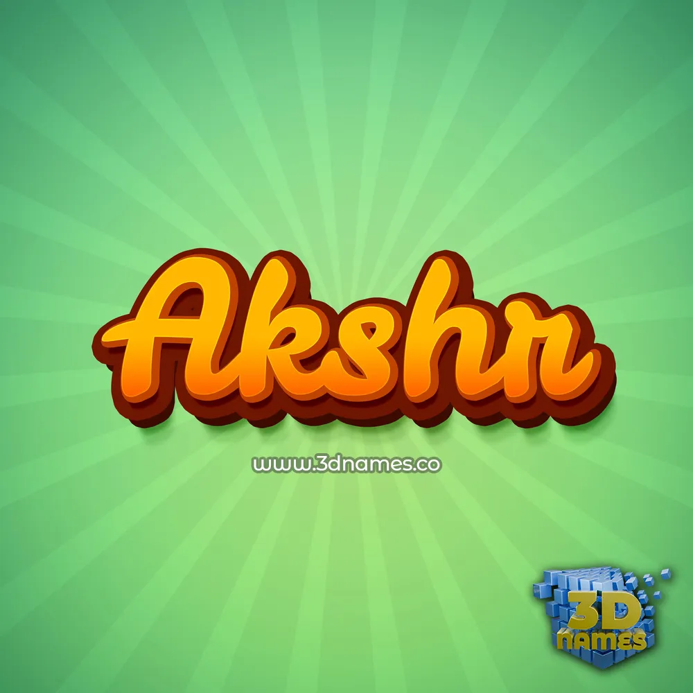 akshr in Green Rays style - 3D name wallpaper