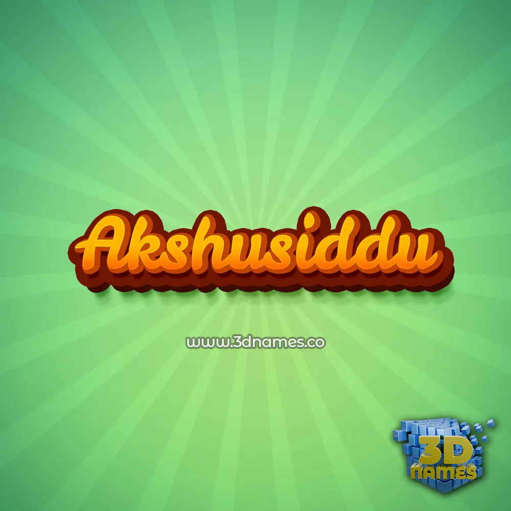 akshusiddu in Green Rays style - 3D name wallpaper