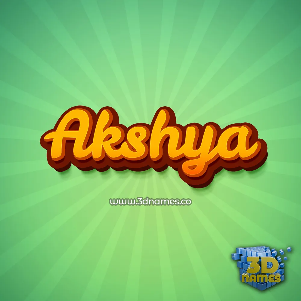 akshya in Green Rays style - 3D name wallpaper