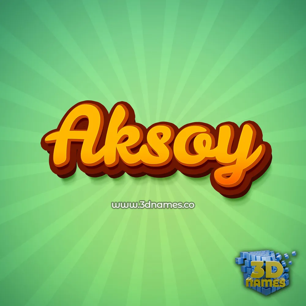 aksoy in Green Rays style - 3D name wallpaper
