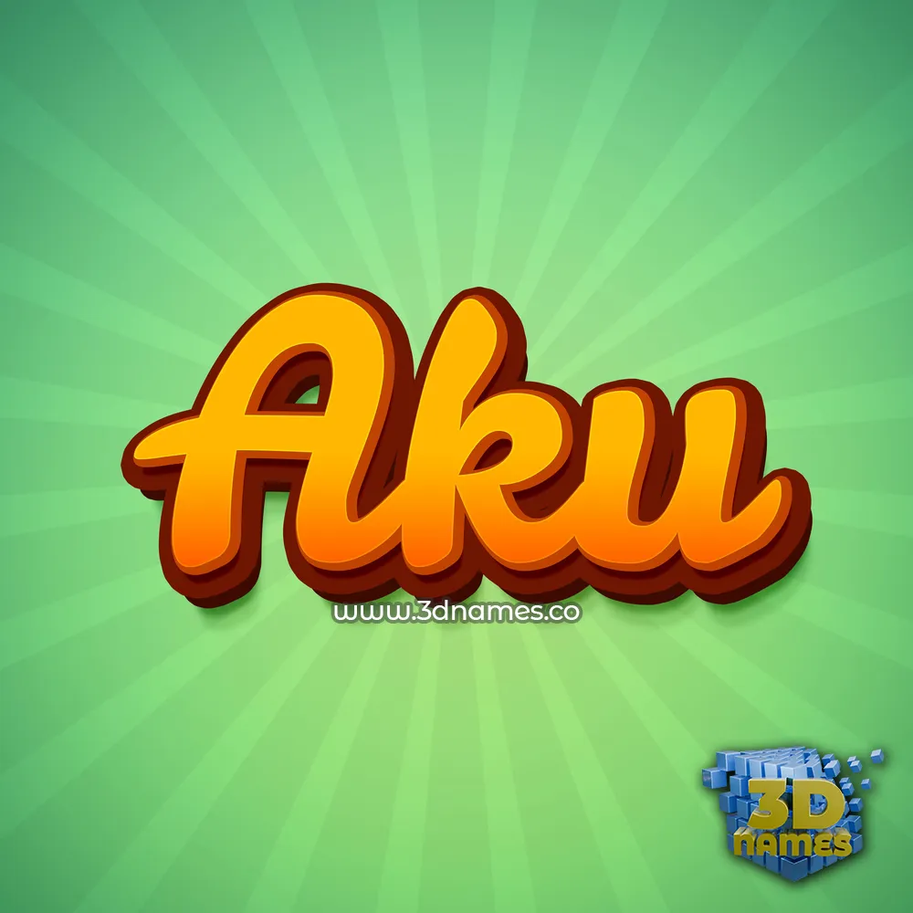 aku in Green Rays style - 3D name wallpaper