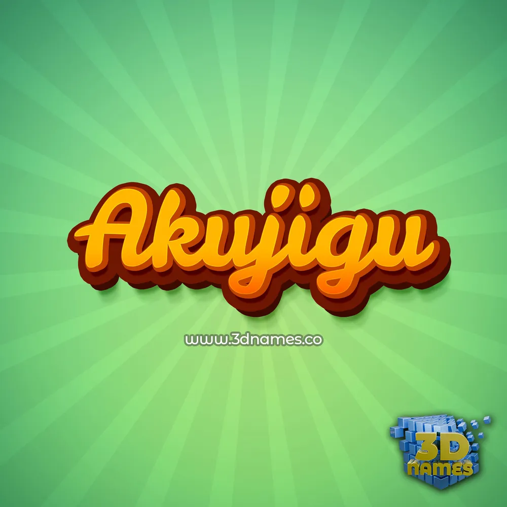 akujigu in Green Rays style - 3D name wallpaper