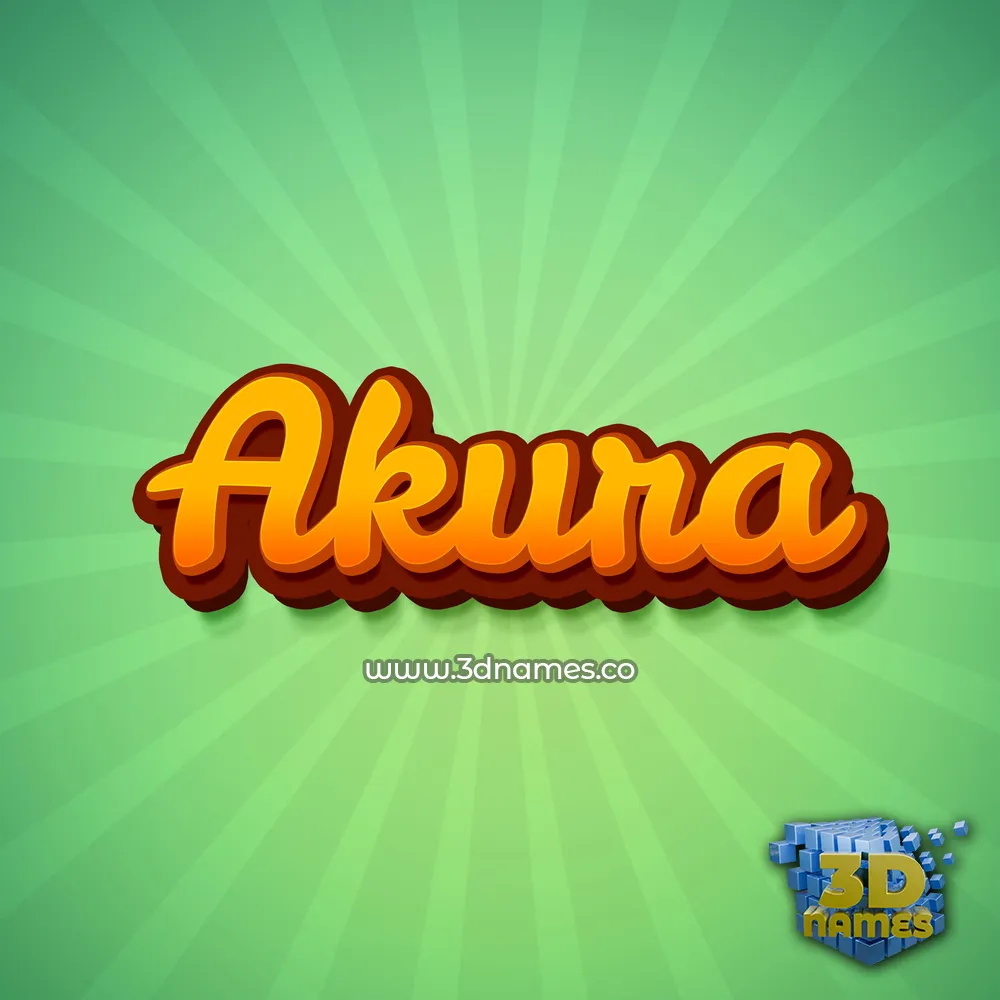 akura in Green Rays style - 3D name wallpaper