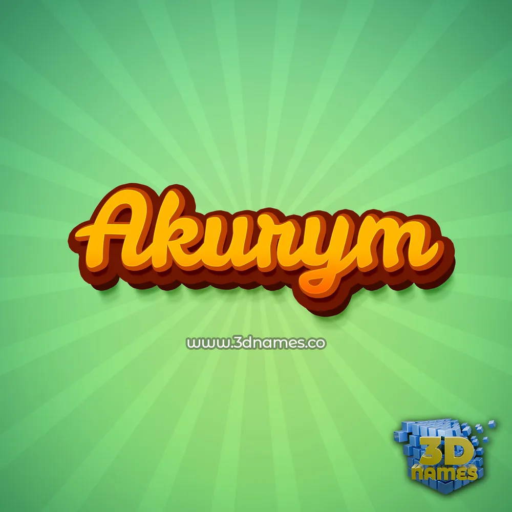 akurym in Green Rays style - 3D name wallpaper