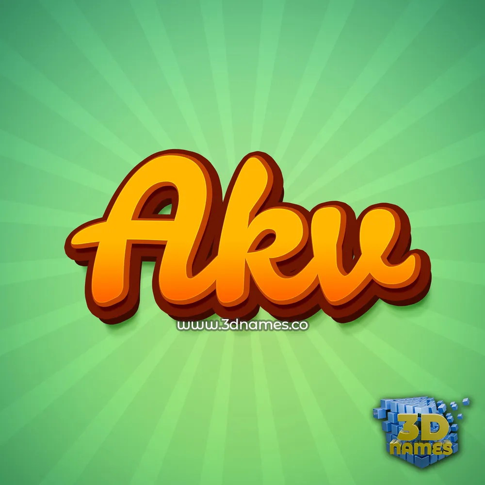 akv in Green Rays style - 3D name wallpaper