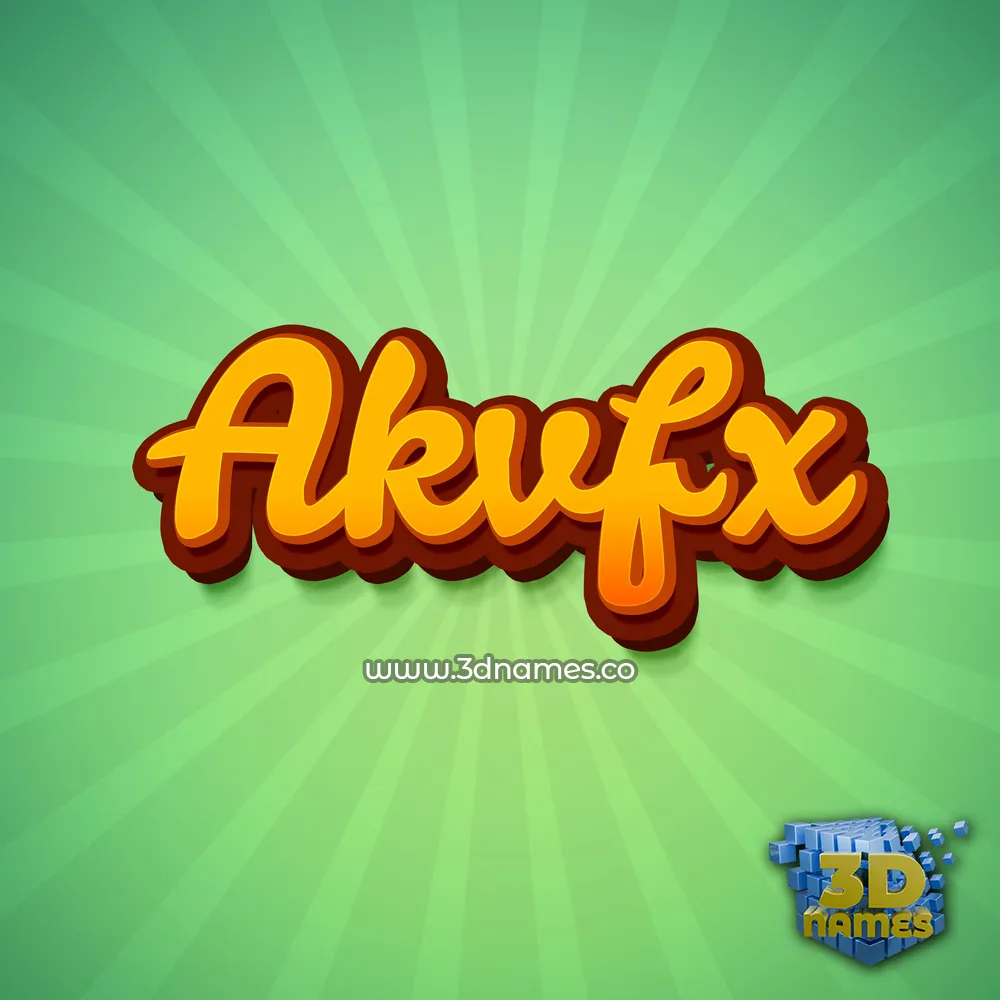 akvfx in Green Rays style - 3D name wallpaper