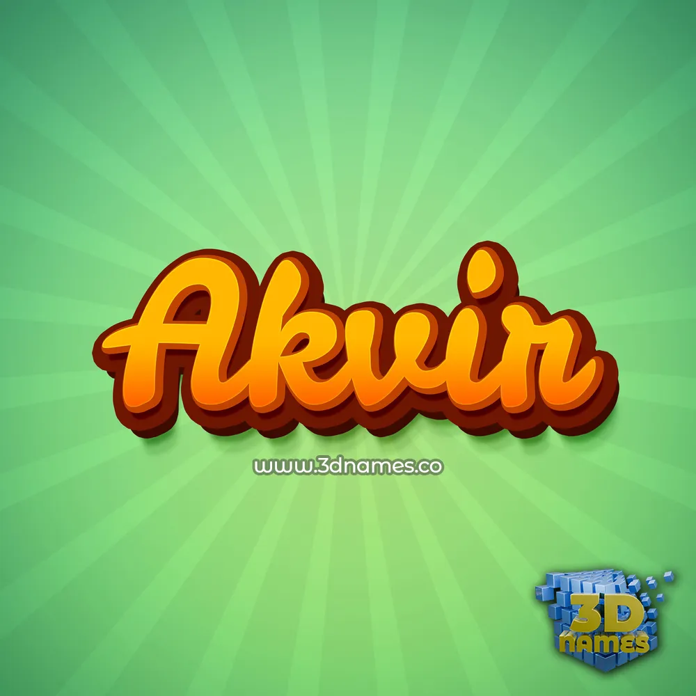 akvir in Green Rays style - 3D name wallpaper