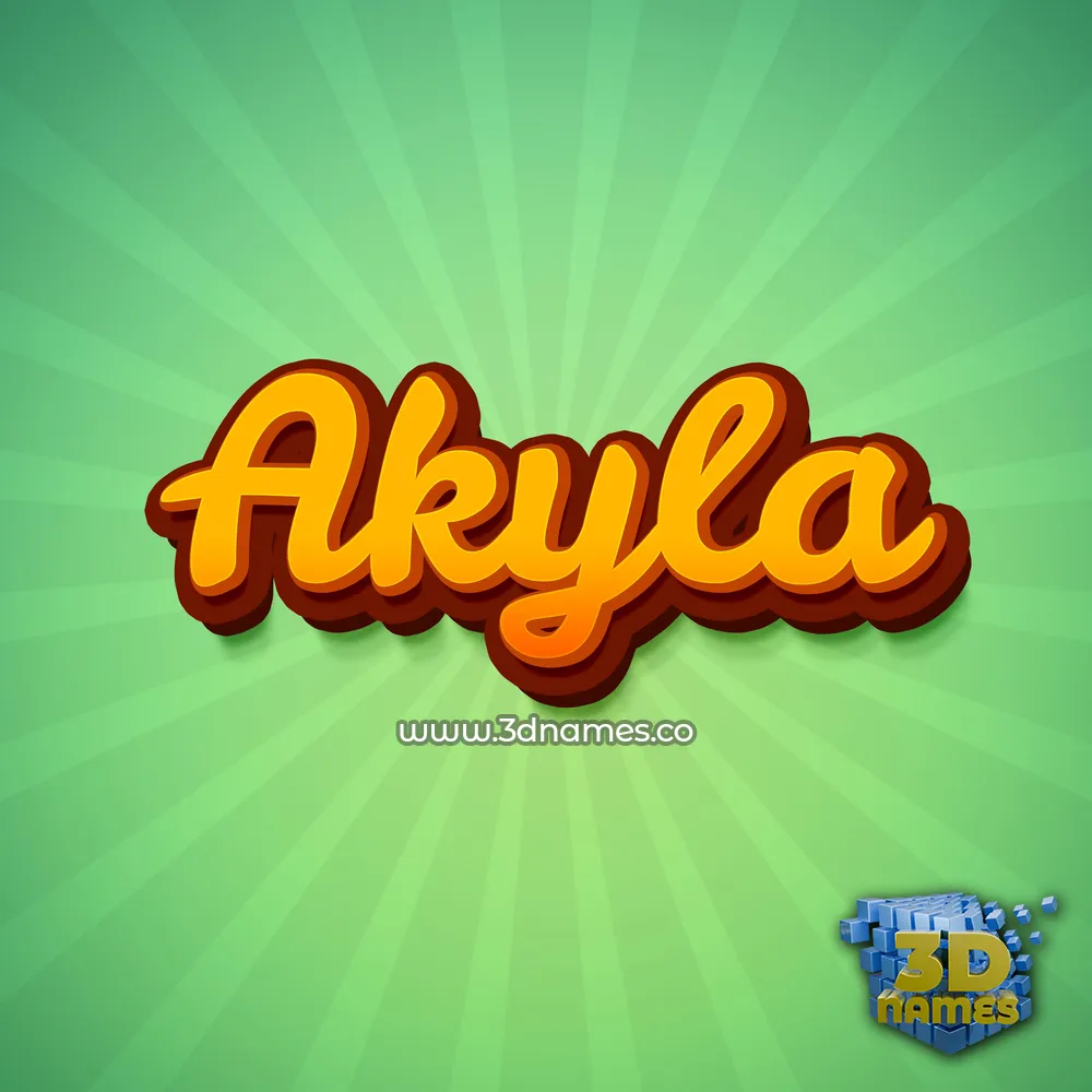 akyla in Green Rays style - 3D name wallpaper