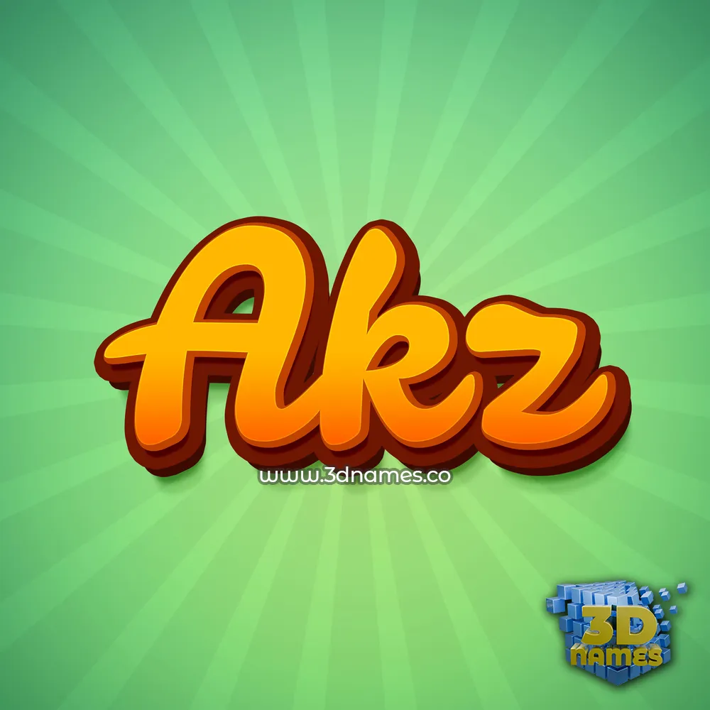 akz in Green Rays style - 3D name wallpaper