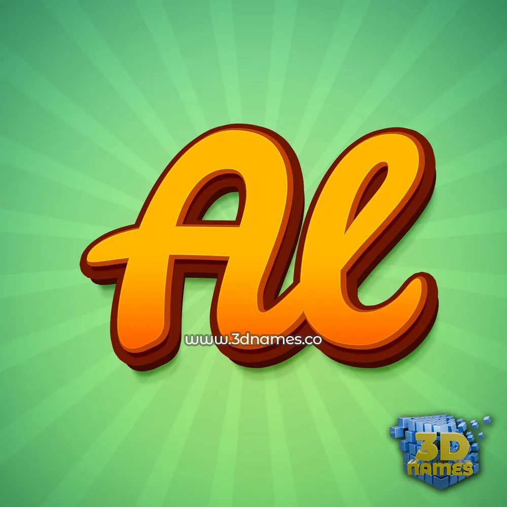 al in Green Rays style - 3D name wallpaper