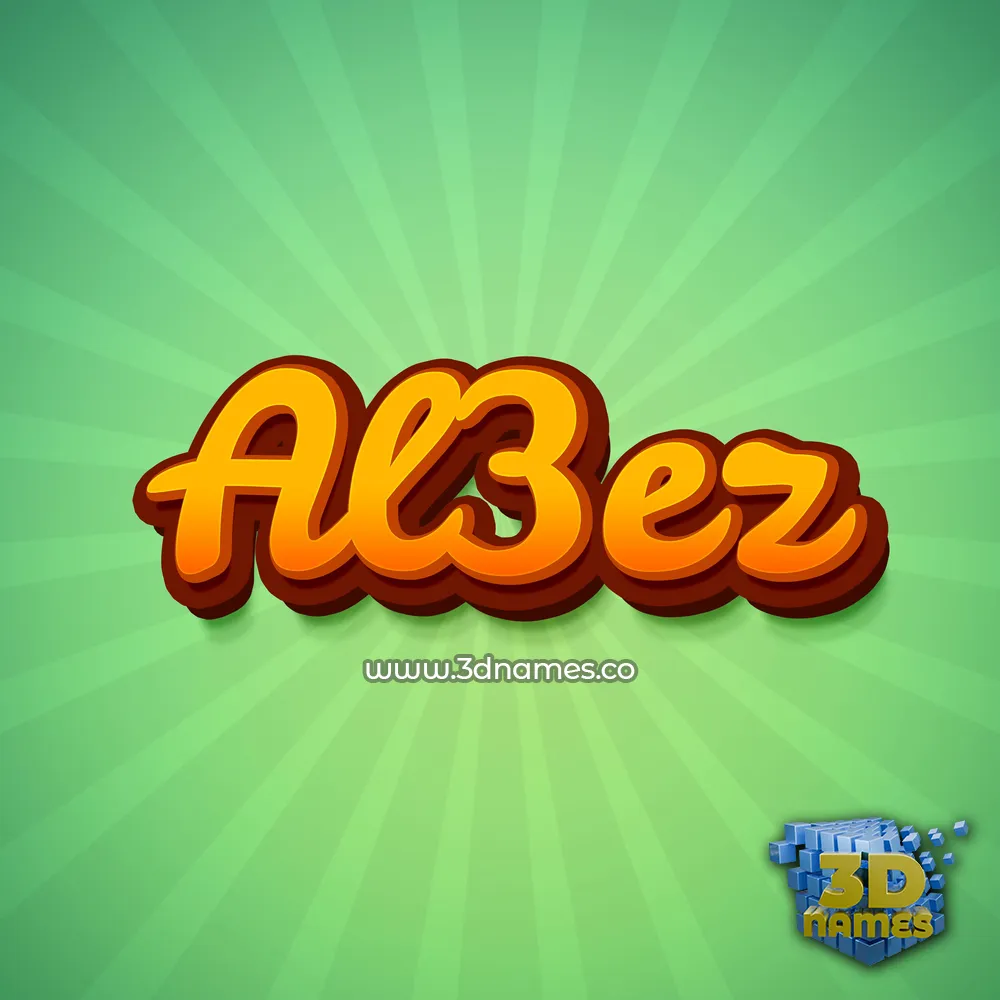 al3ez in Green Rays style - 3D name wallpaper