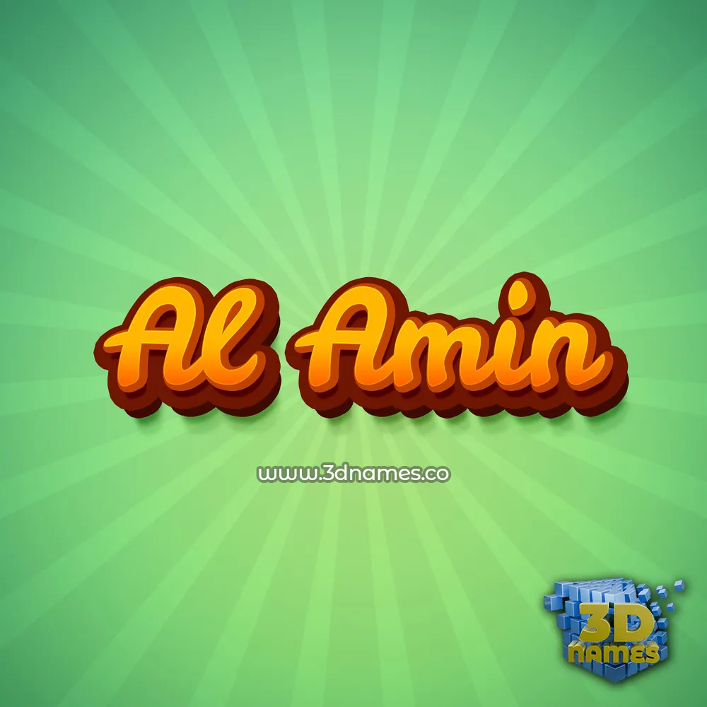 al amin in Green Rays style - 3D name wallpaper
